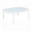 Table basse d'extérieur moderne moderne avec plateau en verre trempé, structure en aluminium et table de patio résistante aux intempéries-669123592