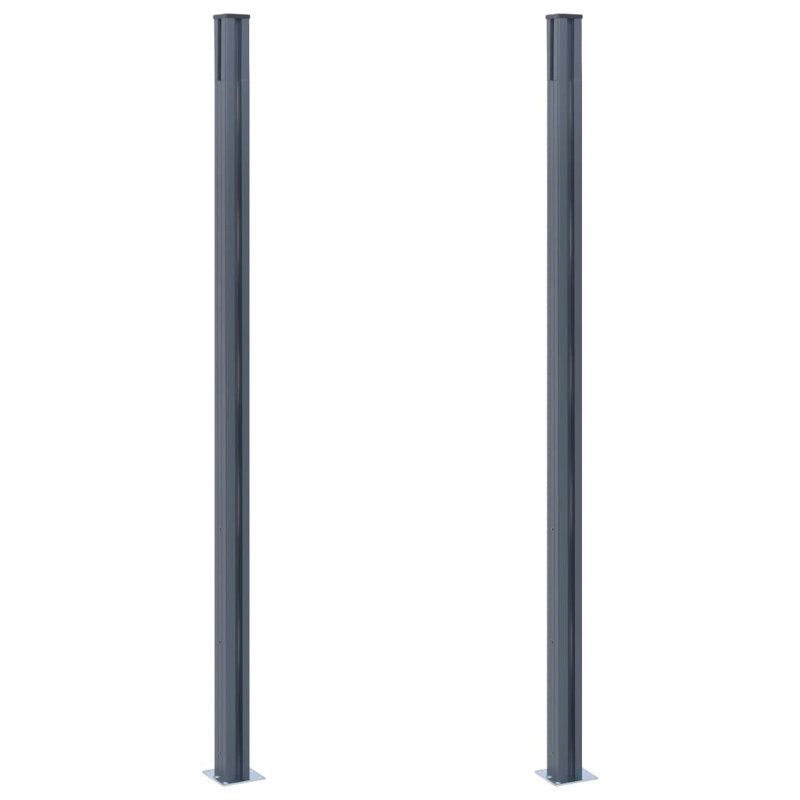 Poteau en aluminium argenté, Gris foncé