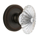 Grandeur Newport Rosette Double Dummy with Burgundy Crystal Door Knob