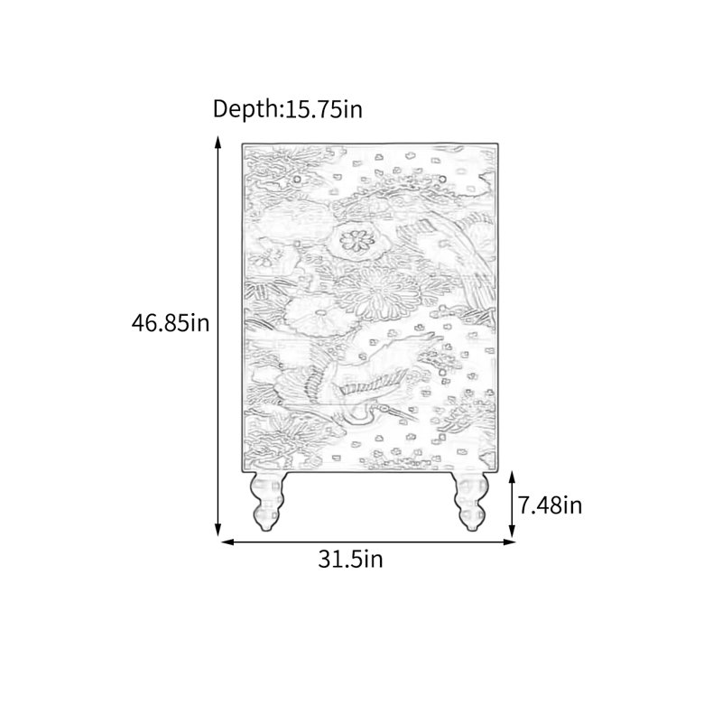 Armoire de rangement à cinq tiroirs en pin de qualité supérieure