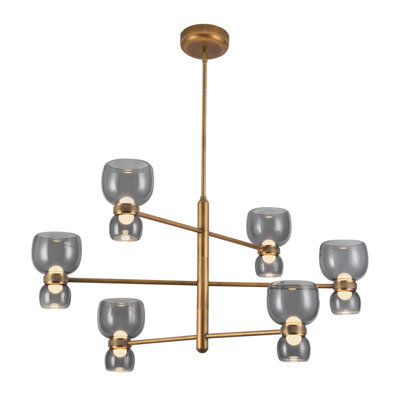 Sutton 36-in Black dimmable LED Chandelier