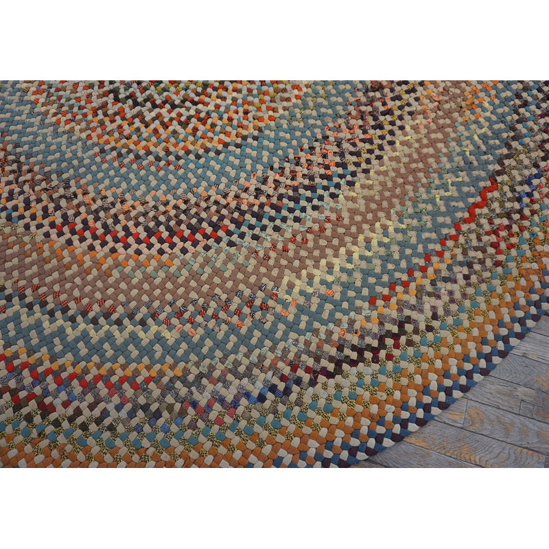 Tapis tissé à plat multicolore en laine antique