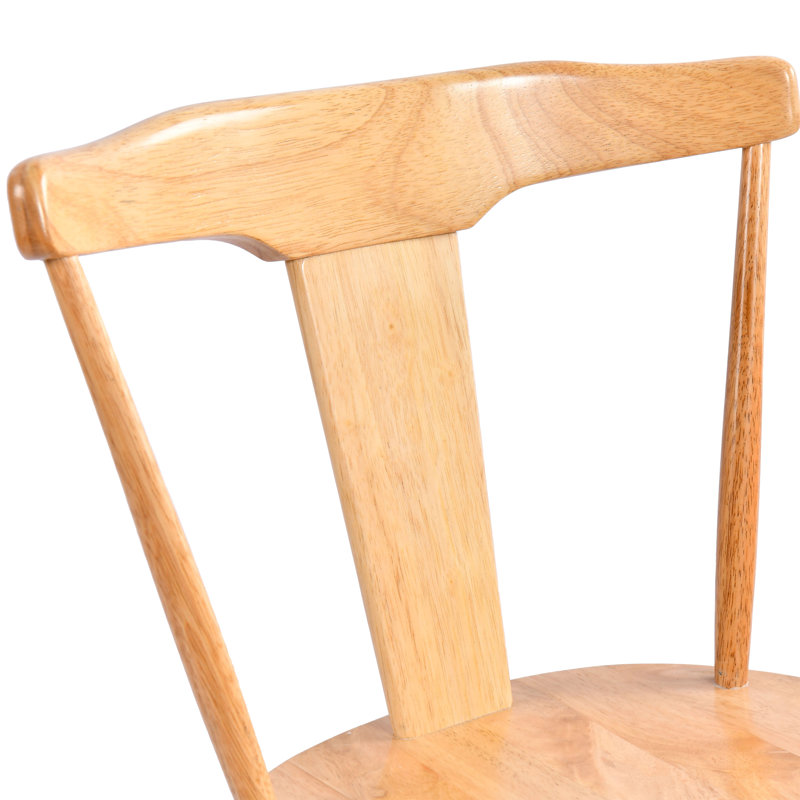 Chaise en bois massif Brannagh avec dossier en forme de Y de 19,3 po de largeur et de style scandinave moderne, Naturel