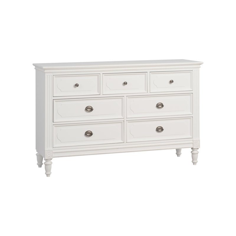 Commode 7 tiroirs Elsa, finition dentelle