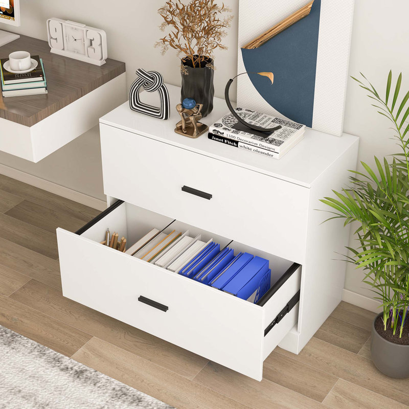 Bertenshaw 35.5'' Wide 2 -Drawer File Cabinet, White