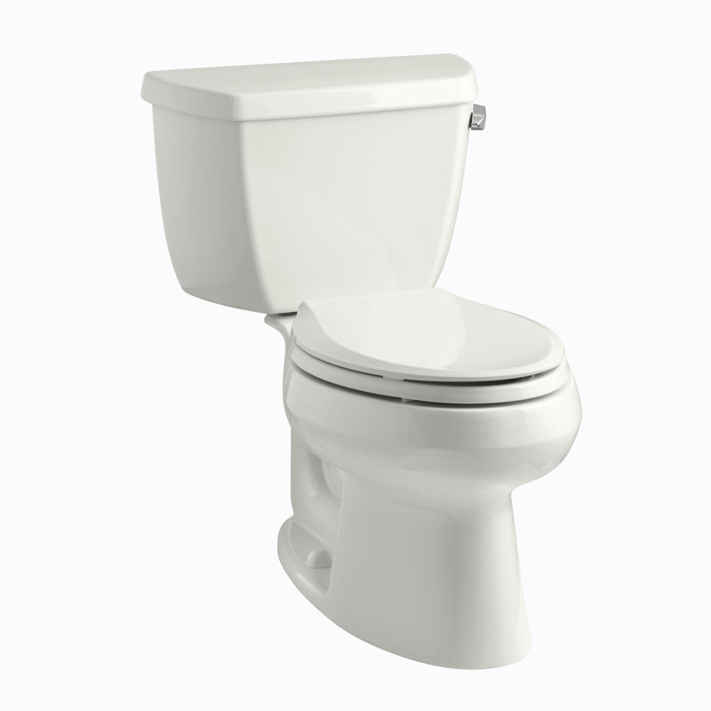 Wellworth 1.28 GPF Water Efficient Elongated Two-Piece Toilet (Seat Not Included), Dune, Right-Hand