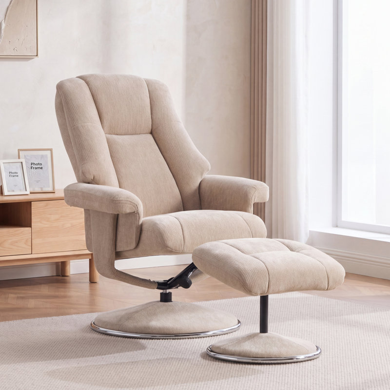 78cm Wide Chenille Swivel, Light Taupe