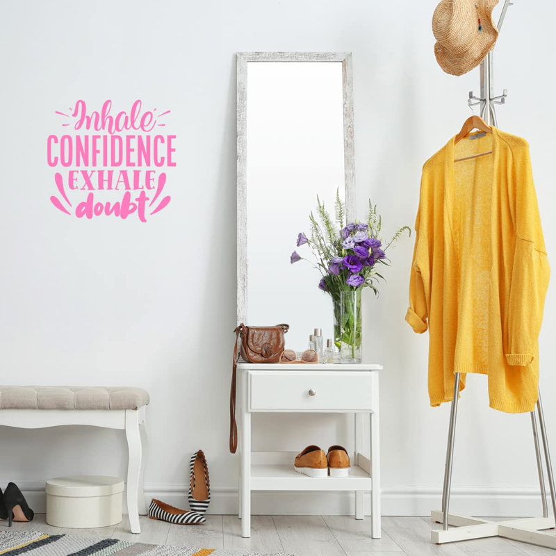 Adhésif décoratif «Inhale Confidence Exhale Doubit», H 13 po x l 13,5 po, Rose