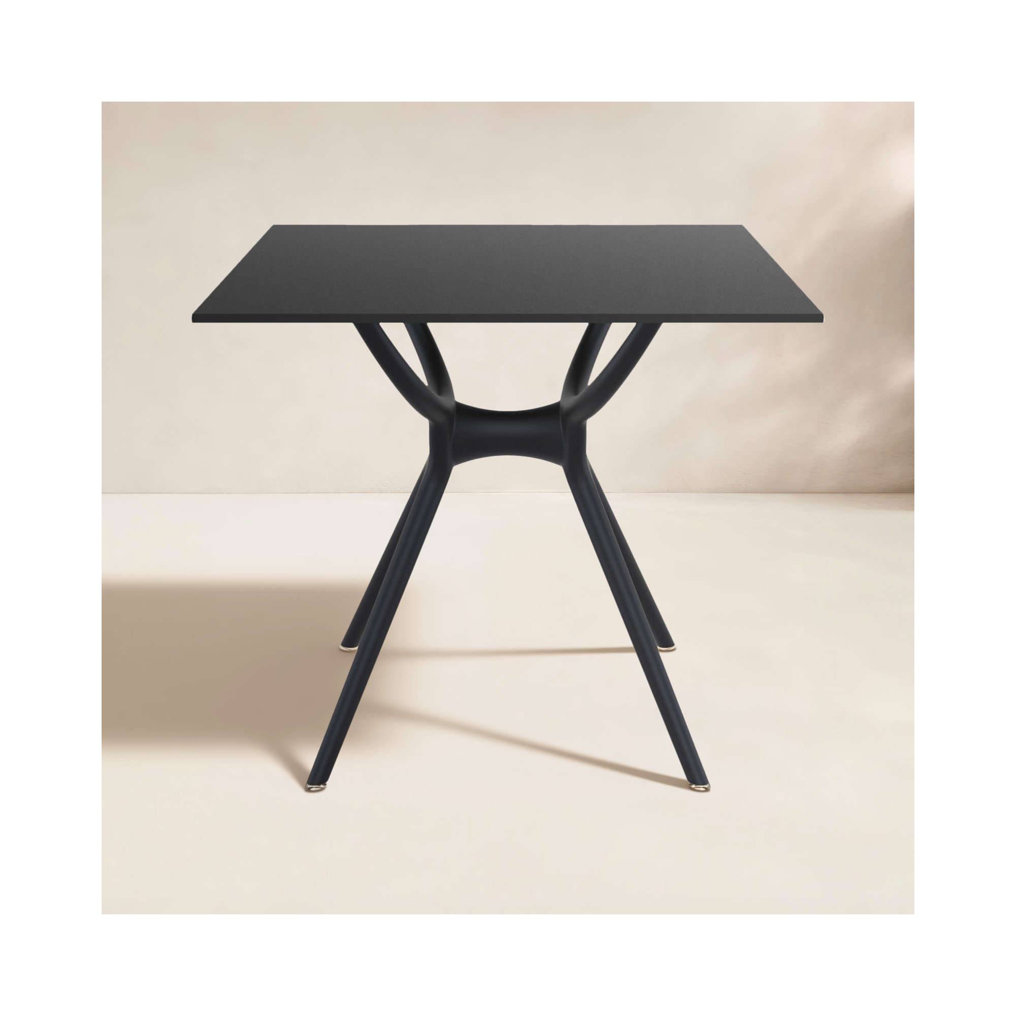 Farrah 31" W Square Patio Dining Table, Black