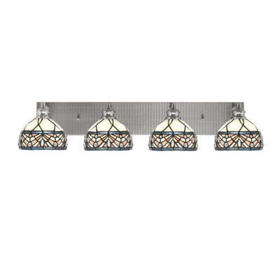 Edge 4 Light Bath Bar With 7" Glass