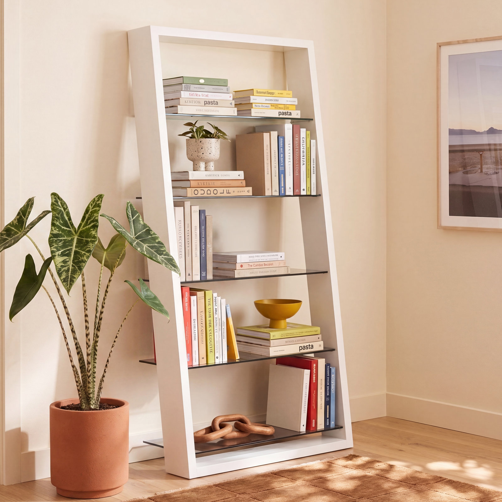 Eileen Blanc 34" Bookcase, Satin White