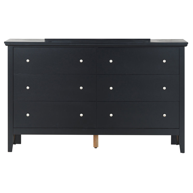 Mayflower 59'' W 6 - Drawer Dresser, Black