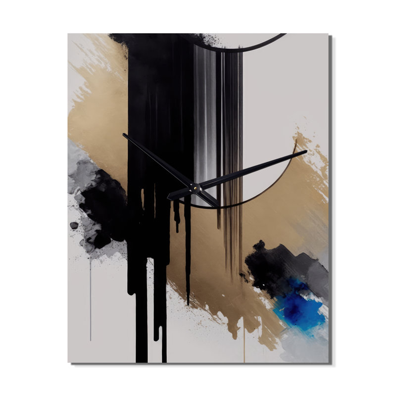 Minimaliste abstrait I - horloge murale moderne, H 40 po x l 30 po