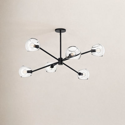 Willow 6 - Light Metal Sputnik Chandelier