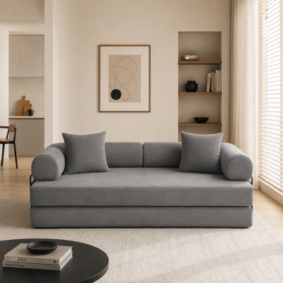 Convertible Floor Compression Sofa Bed，Frameless Sleeper Sofa