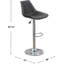 Ensemble de 2 chaises / tabourets de bar pour salle à manger avec tabourets de bar réglables couleur ébène et polyuréthane chromé