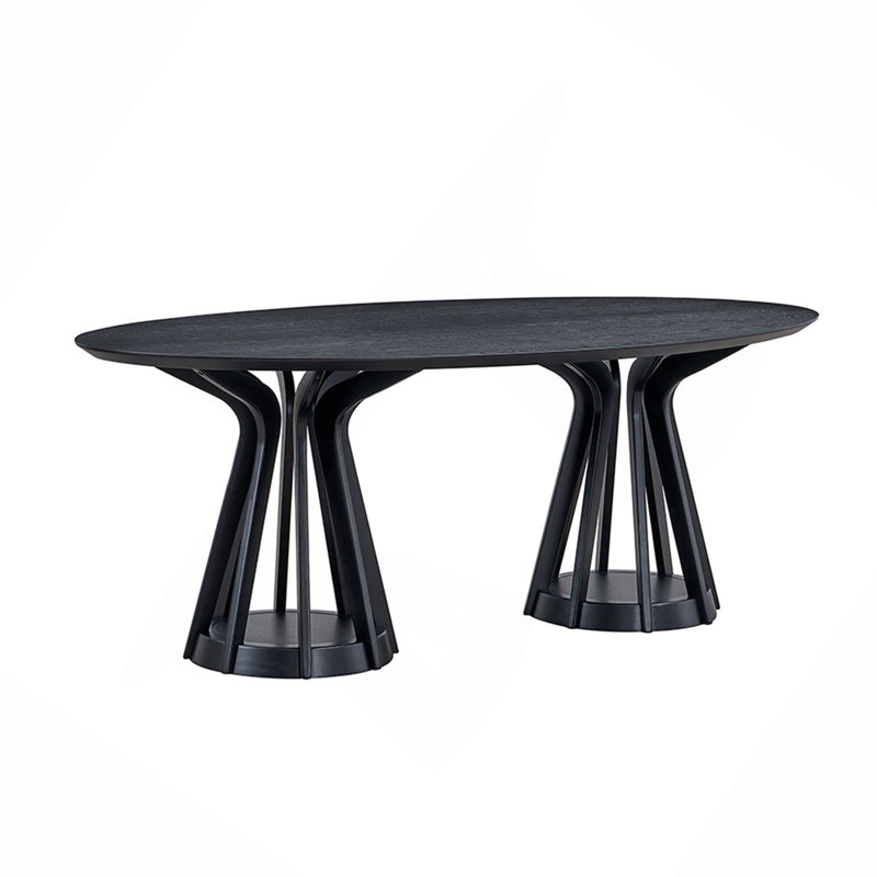 Table de salle à manger moderne 78,74 "Ellipse, Noir