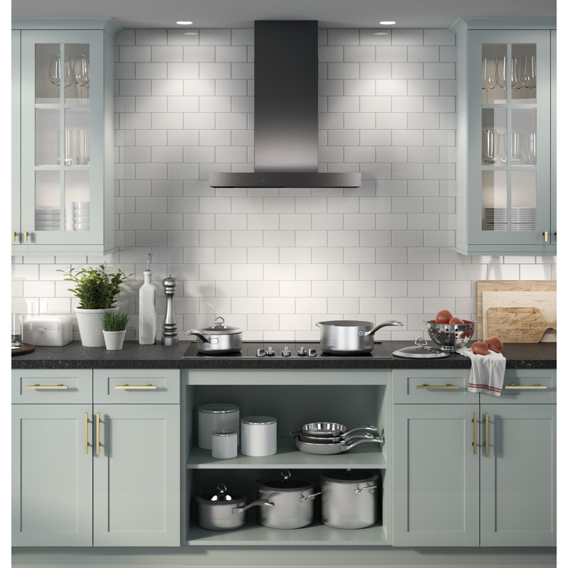 36" GE Profile Smart Appliances 610 CFM Convertible Wall Mount Range Hood with Night Light Wi-Fi Remote Control Included, 36"