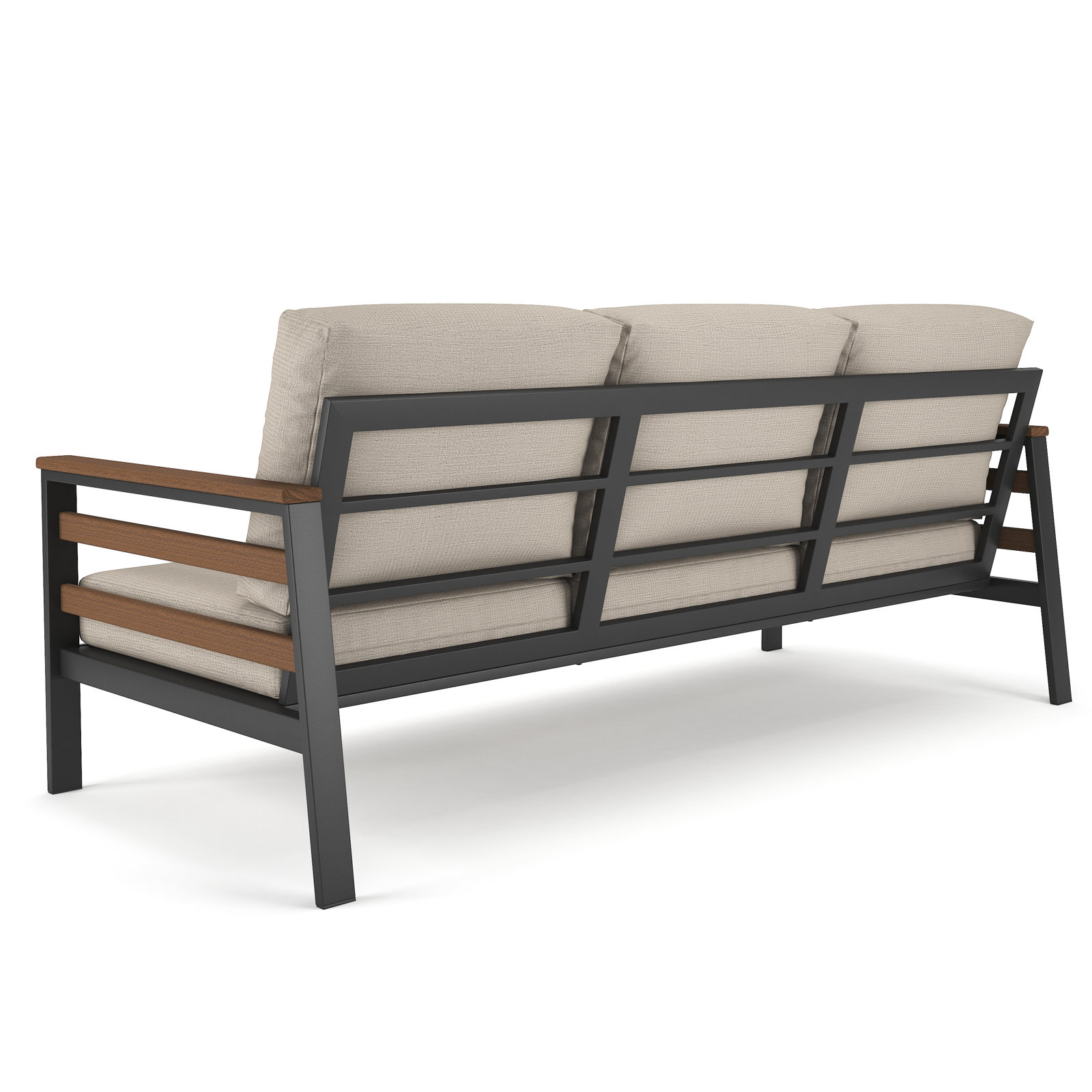 Townsend 80" Sunbrella® Patio Sofa, Antique Mahogany, Cast Silver Sunbrella®