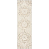 Jahiem Floral Tufted Wool Ivory Area Rug