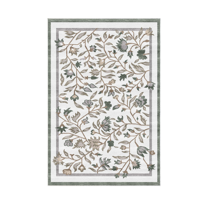 Tapis vert / brun / beige en polyamide tissé à la machine Perception, Tapis de couloir 3 pi 3 po x 6 pi 7 po