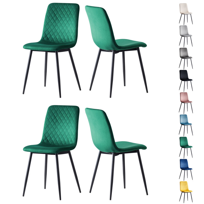 Upholstered Dining Chair, 4, Green