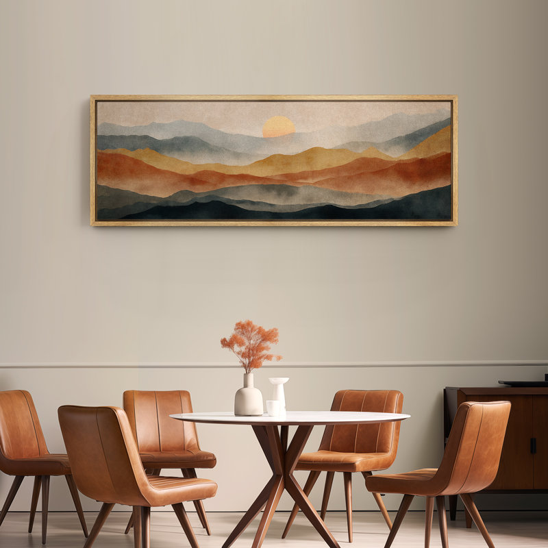 Grande impression sur toile encadrée, impression de paysage abstrait pour la décoration intérieure moderne, H 20 po x l 60 po
