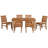 7 Piece Teak Wood Outdoor Patio Bistro Dining Set Including Rectangular Table With 6 Abaco Side Chairs-103534804