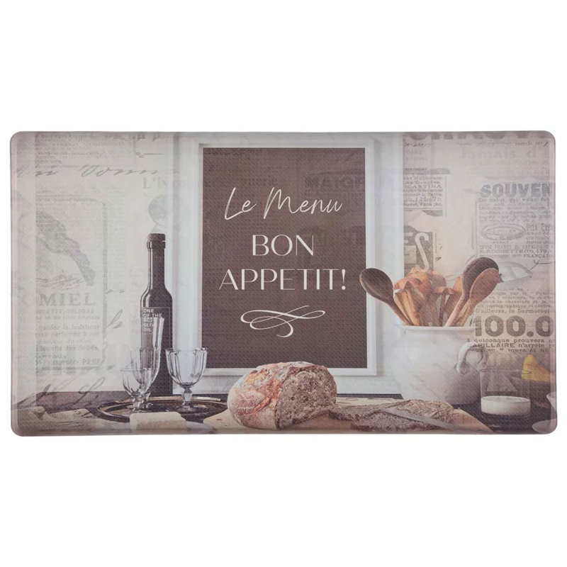 Matériau en PVC durable et imperméable Hadilynn, Rectangle 1 pi 8 po x 3 pi, Bon Appetit
