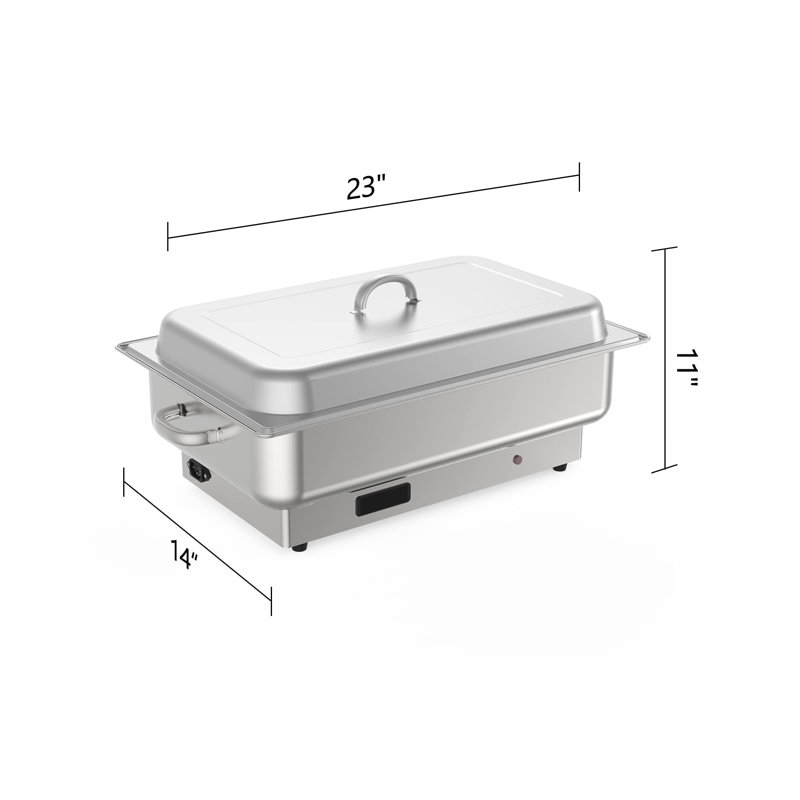 Ensemble de buffet électrique pour réchaud électrique, chauffe-plat 9 pintes et réchauds en acier inoxydable, chauffe-plat commercial avec plusieurs tailles de casseroles