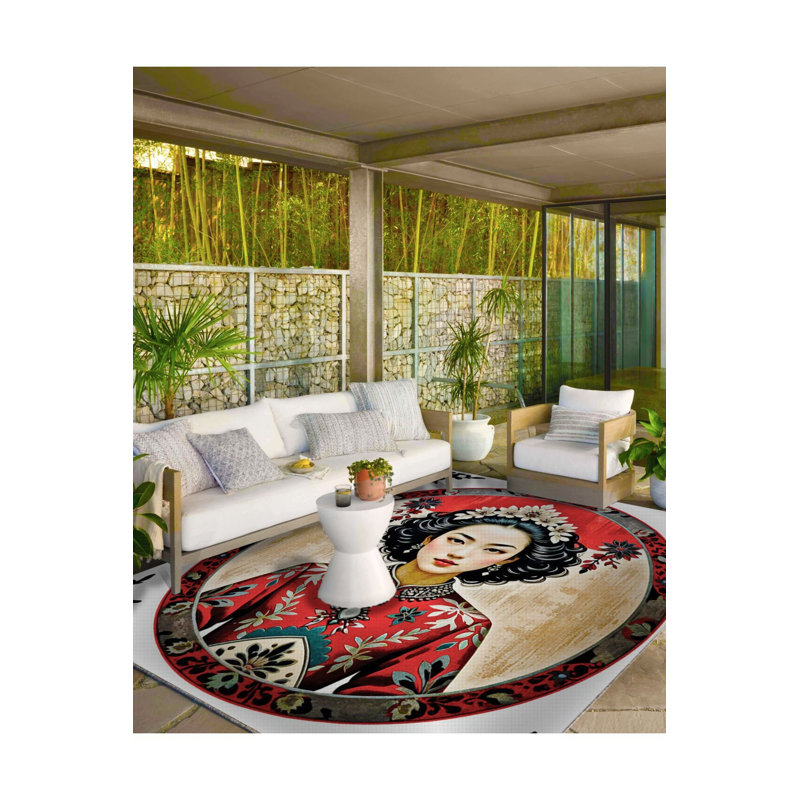 Tapis rond lavable moderne Modern, Sous-tapis rectangulaire de 3 pi 3 po x 4 pi 11 po