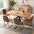 Costner 7 Piece Retangular Dining Set, Oak Finish Table And Upholstered Chairs-126696965-126696966