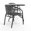 Table carrée en verre et métal de 28 po avec bordure en rotin et 2 chaises empilables en rotin Amlie-1535010309