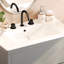 Meuble-lavabo de luxe 30 po, lavabo en céramique, 2 tiroirs pleine extension, bord de tiroir biseauté à 45 °, glissières encastrées à fermeture en douceur, tiroir contemporain sans poignée de couleur grise, grand rangement, finition-1011643903