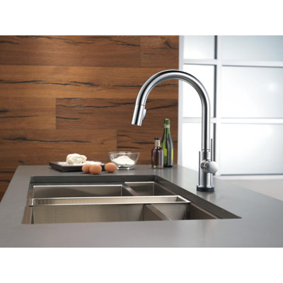 Trinsic VoiceIQ Touchless Kitchen Faucet with Pull Down Sprayer, Smart Faucet, Alexa and Google Assistant Voice Activated, Kitchen Sink Faucet, Arctic Stainless