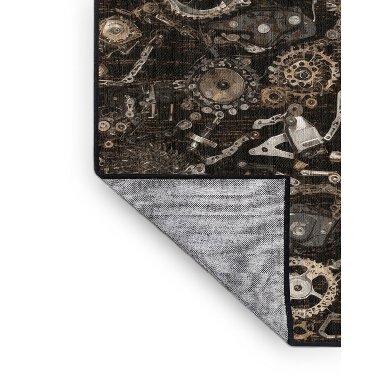 Tapis de transport brun lavable à la machine, Rond 5 pi