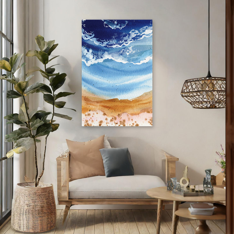 Beachy and Contemporary Serene Seaside, H 48 po x l 32 po
