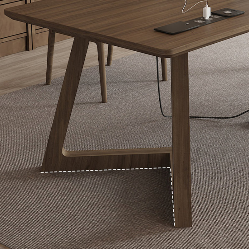 Bureau rectangulaire en bois massif brun clair, H 29,53 po x l 70,87 po x P 31,5 po 