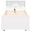Lit plateforme avec tête de lit, USB, lit gigogne et 3 tiroirs-2111877435