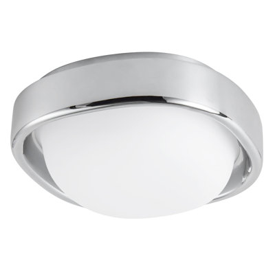 Pebble 8-in Silver dimmable LED Flush Mount