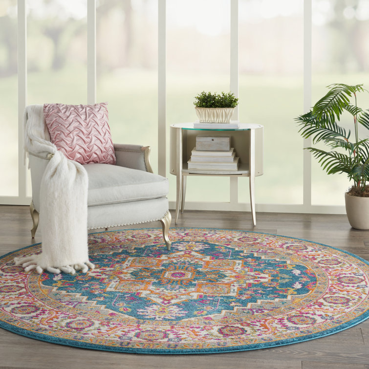 Tapis bleu sarcelle / rouge Verda
