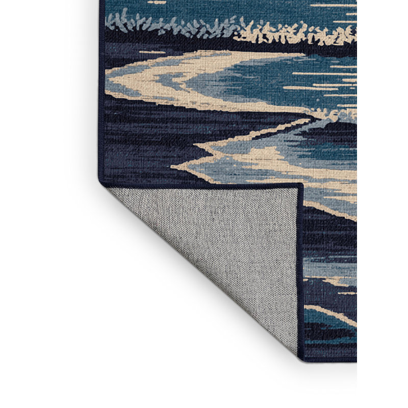  Tapis bord de mer lavable au clair de lune, Rectangle 4pi x 6 pi
