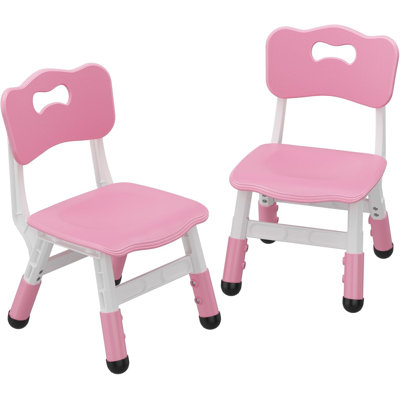 Chaise pour enfants à hauteur réglable pour enfants de 2 à 6 ans en plastique à 3 niveaux - Conception robuste et moderne pour les garçons et les filles, parfaite pour la maison, la salle d'étude, la chambre de bébé - Rose