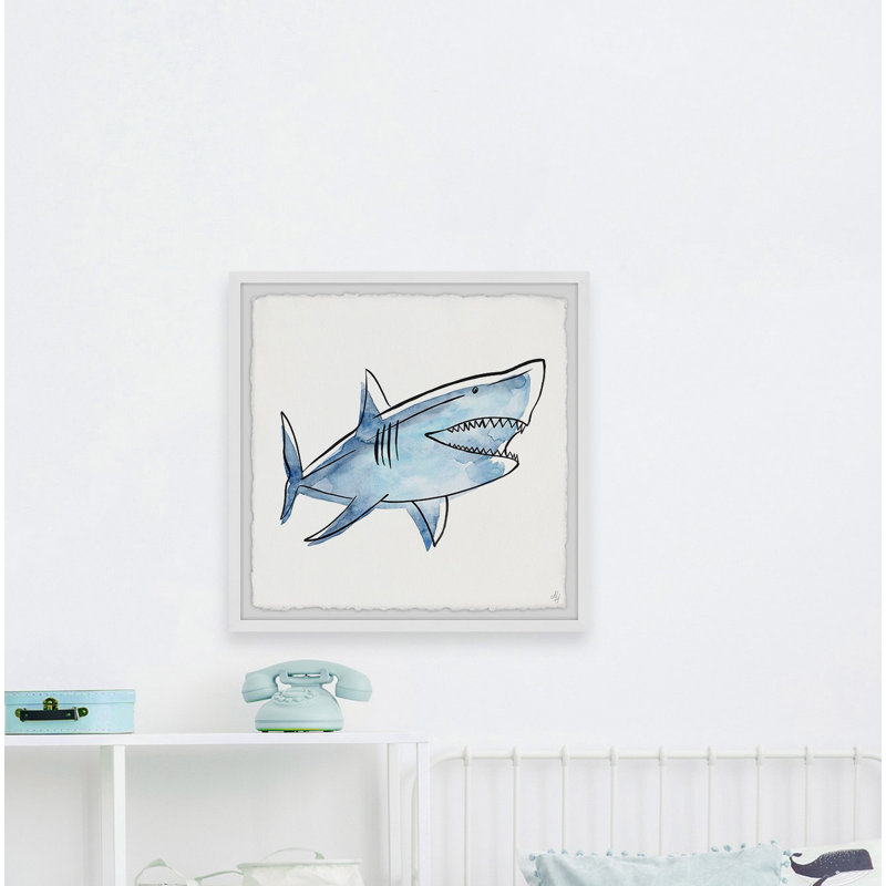 Chesney 'Big Shark' Framed Print, 24" H x 24" W x 1.5" D