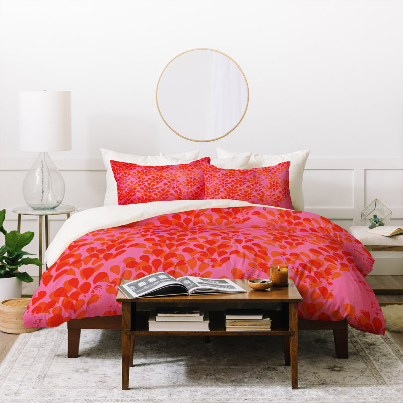 Polyester Floral Duvet Cover, King Duvet + 2 Shams