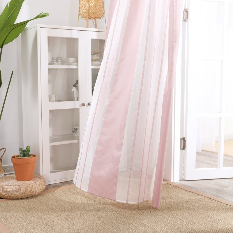 Dearious Sheer Curtain Pair, Pink, Width 140 x Drop 183 cm