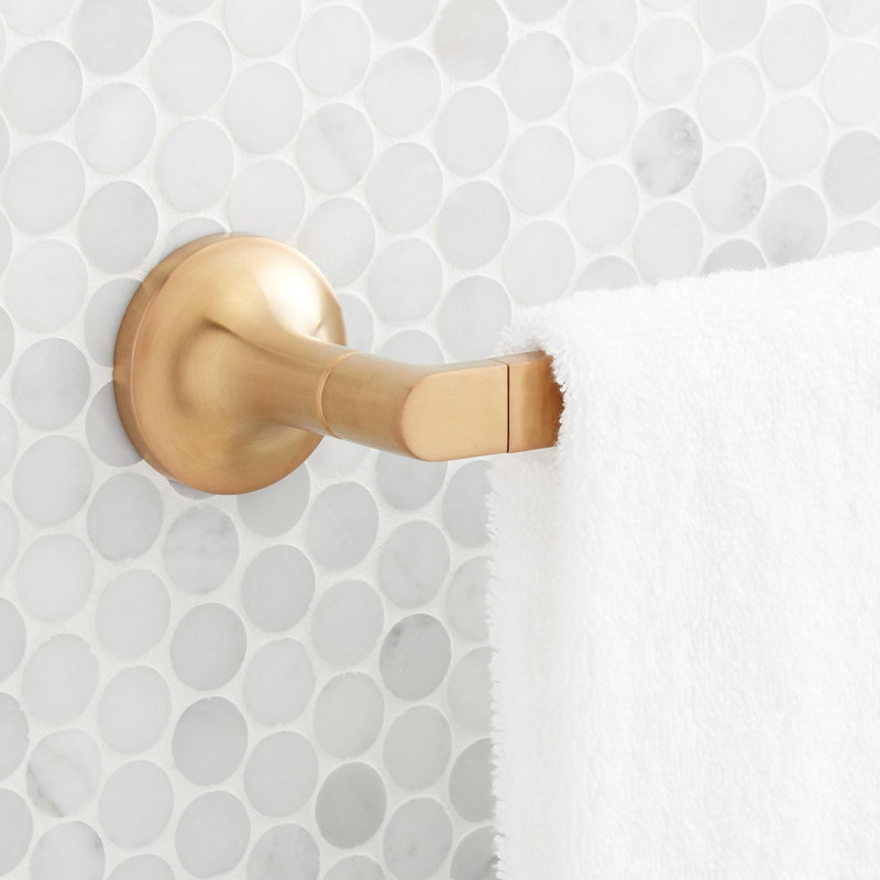 Lentz 24" Wall Mounted Towel Bar, Brushed Gold