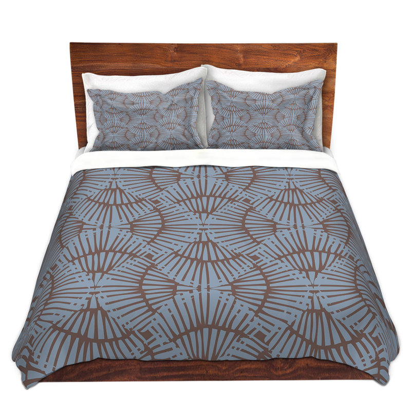 Ensemble de housse de couette basket tissage, 1 housse simple + 1 taie standard, Taupe / Gris