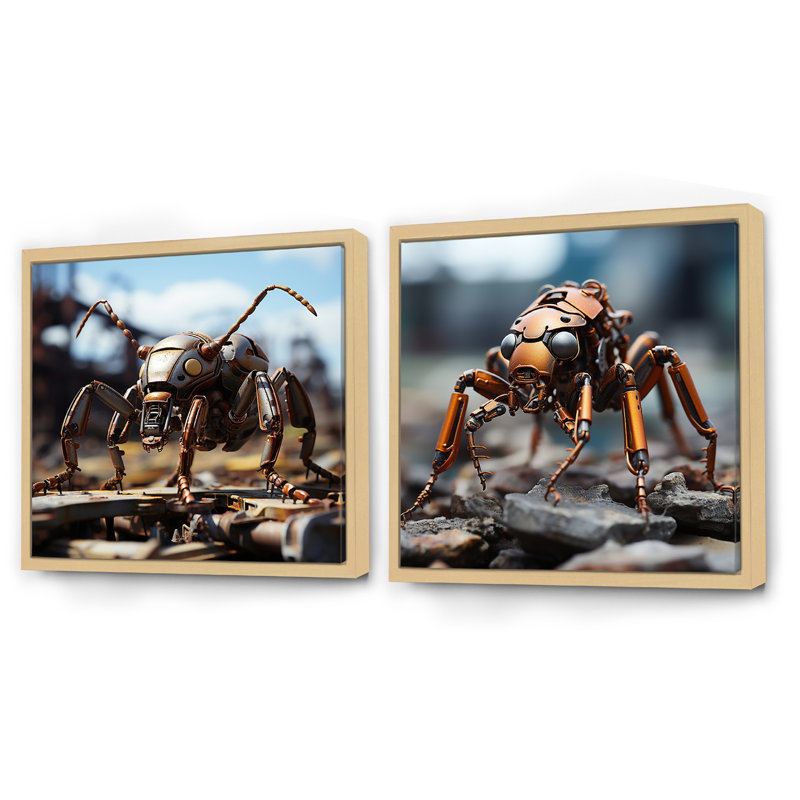 Ensemble de 2 fourmis industrielles Industrial Ant, Cadre flottant brun, H 16 po x l 33 po