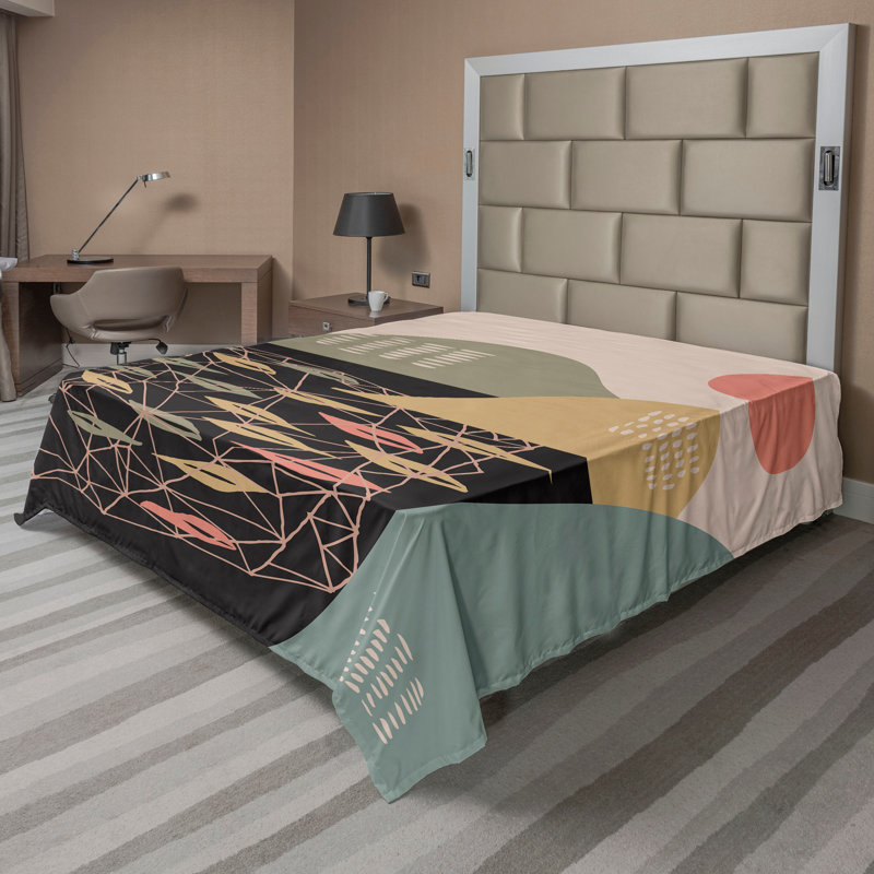 Drap plat moderne de style bohème Ambesonne, Drap plat grand, Noir / abstrait